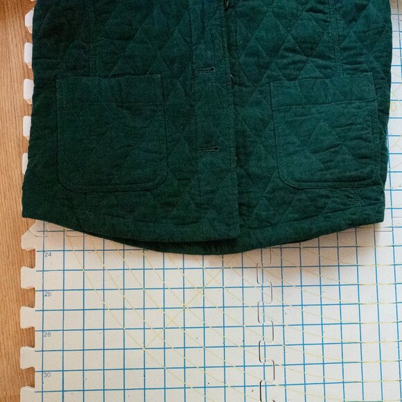 Talbot's Quilted Corduroy Coat, Green, Size M - Picture 5 of 11
